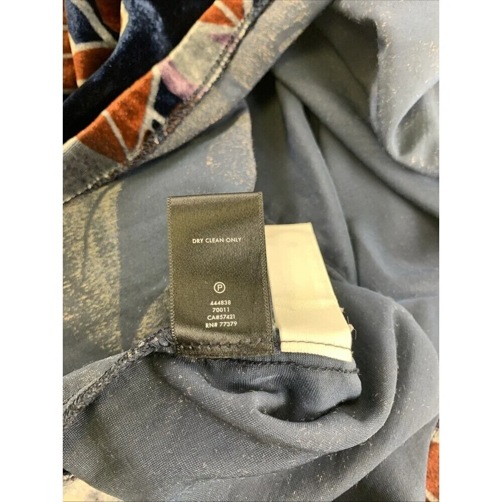 Ann Taylor Long Sleeve Velvet Shift Dress Boat Neck Floral Puff Sleeves 8 Tall - Picture 12 of 12